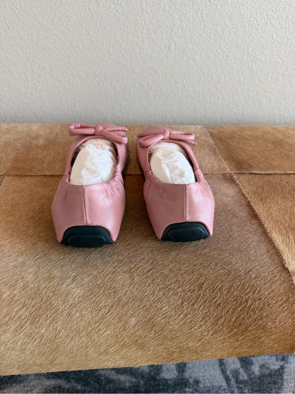 PRADA Pink Bow Front Leather Ballet Shoe-Good Condition-Size 37.5 - Picture 4 of 8